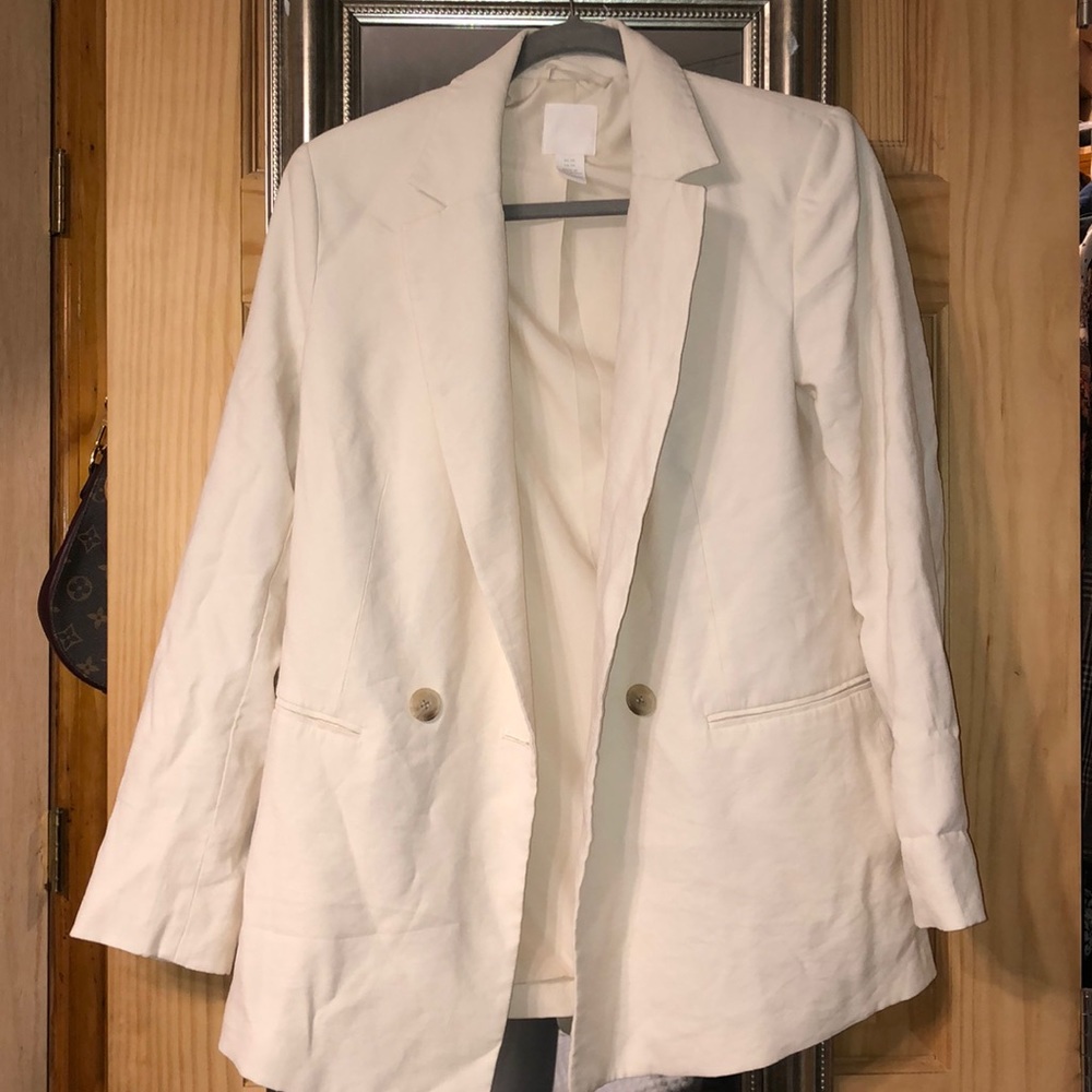 H&M white blazer